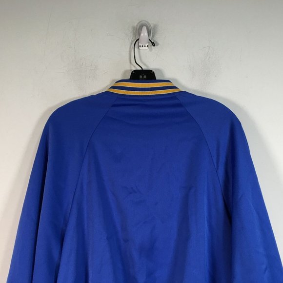 STR Snap Button Up Bomber Jacket, Men's Size S - Dark Blue/Yellow - Picture 9 of 10